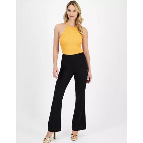 I.N.C International Concepts High Rise Flare Pull On Jeans in Black Size 4 $70 - Picture 1 of 7
